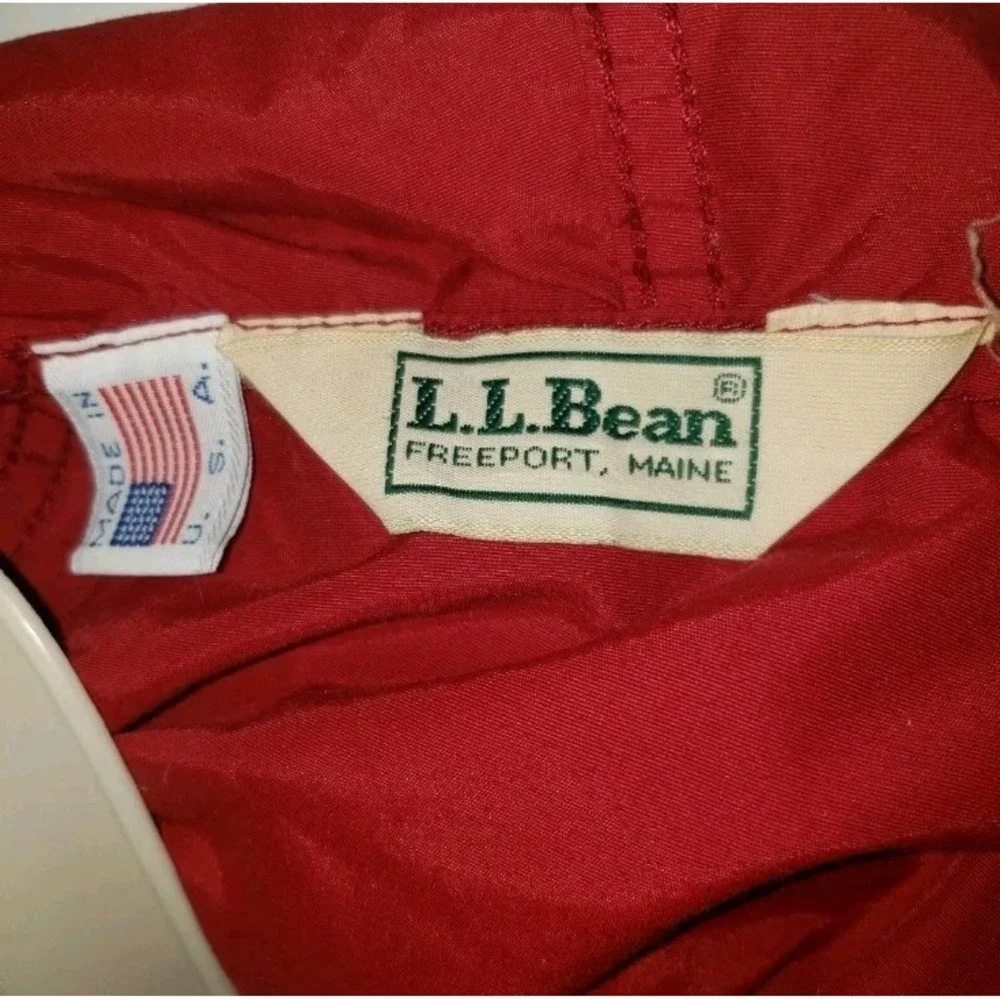 Vtg  LL Bean Anorak Windbreaker Pullover Hooded Jacket Aztec Wine Women's‎ M USA - Picture 5 of 7